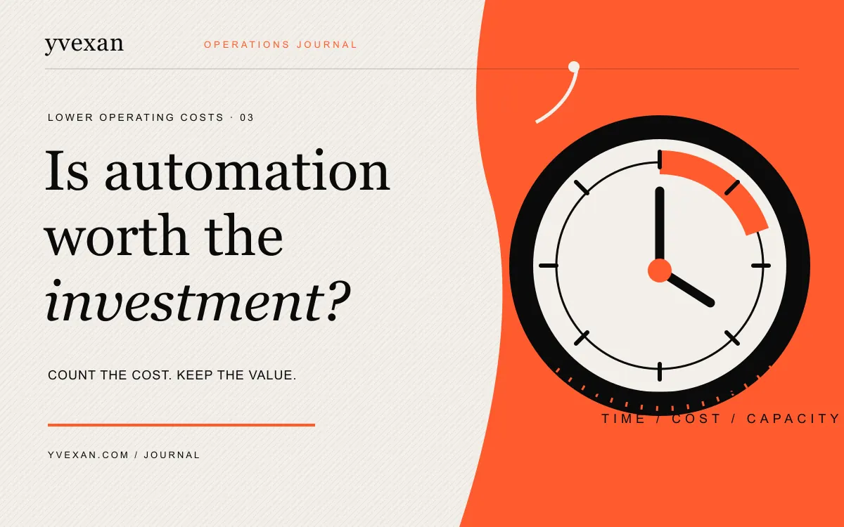 An oversized ivory clock with an orange elapsed-time segment against an editorial orange field.