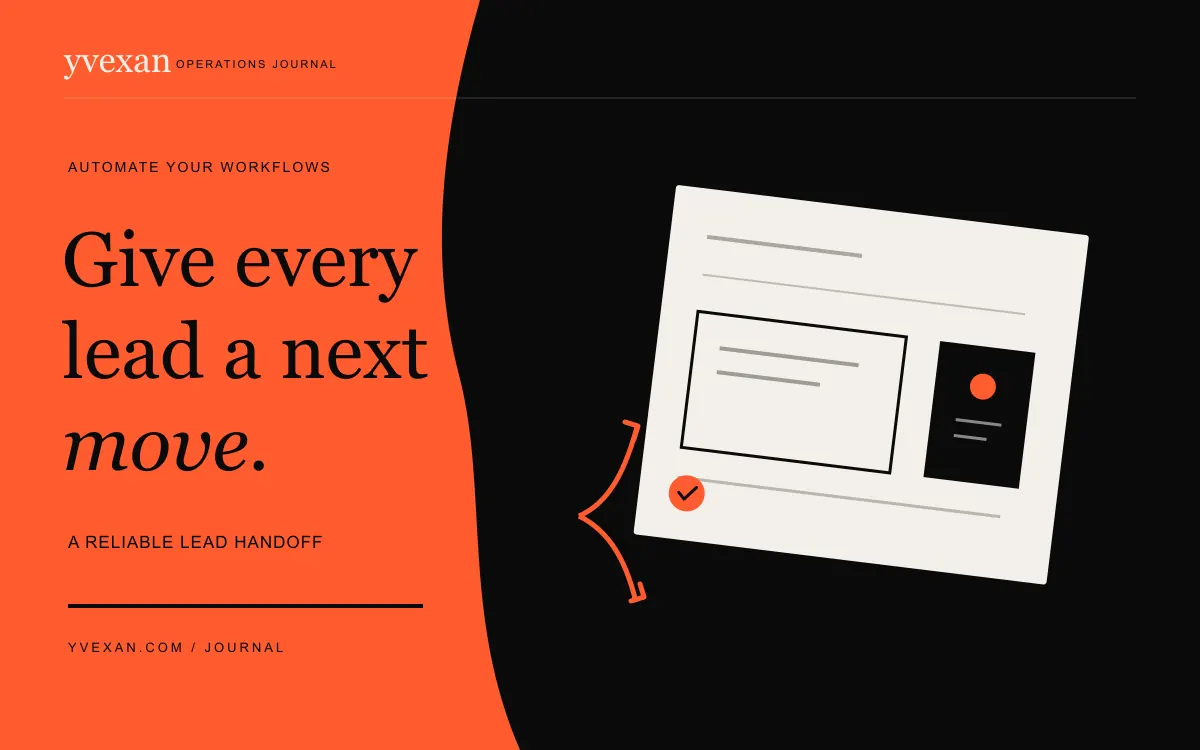 A customer enquiry card moves from an orange intake tray to a clearly assigned owner.